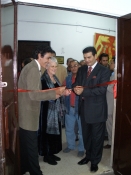 Thumbnail image of "Cutting the ribbon to open my solo exhibition, Minia University, Egypt"