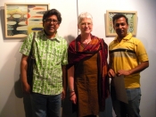 Thumbnail image of "3 generations: Karen with former student (from 1995) Rashid Amin and his student in the current workshop Dhaka, Bangladesh."